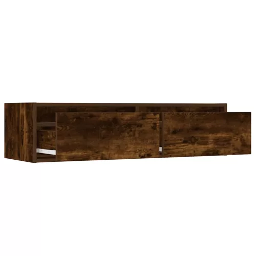 TV szekrény LED világítással füstölt tölgy 100X35,5x25 cm