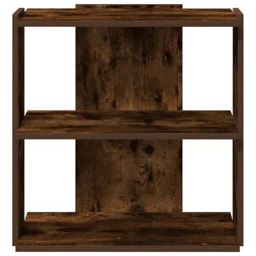 3 szintes füstös tölgy színű szerelt fa könyvespolc 60x30x60 cm