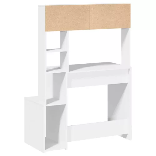 Íróasztal polcokkal Fehér 100x45x140 cm Műanyag fa