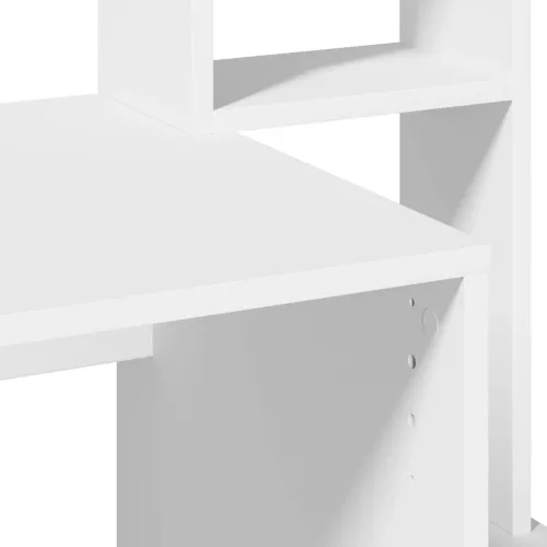 Íróasztal polcokkal Fehér 100x45x140 cm Műanyag fa