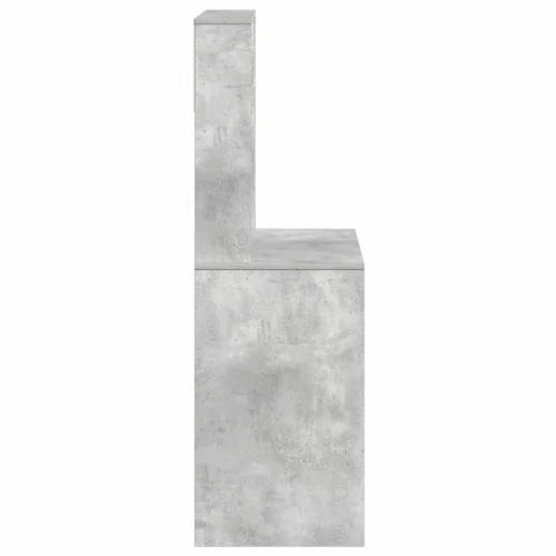 Betonszürke szerelt fa íróasztal polcokkal 100x45x140 cm
