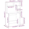 Betonszürke szerelt fa íróasztal polcokkal 100x45x140 cm