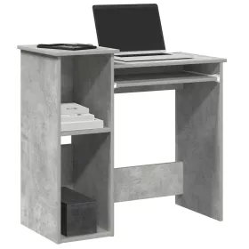 Betonszürke forgácslap íróasztal polcokkal 84x40x78 cm