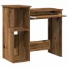 Antik fa színű szerelt fa íróasztal polcokkal 84x40x78 cm