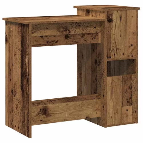 Antik fa színű szerelt fa íróasztal polcokkal 84x40x78 cm