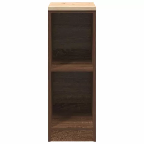 Garázs tárolószekrény barna tölgy 30x51x85 cm tömörfa fenyőfa