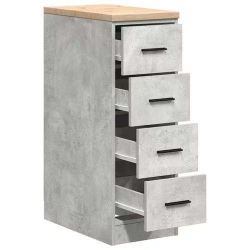 Garázs tárolószekrény Beton szürke 30x51x85 cm tömörfa fenyőfa