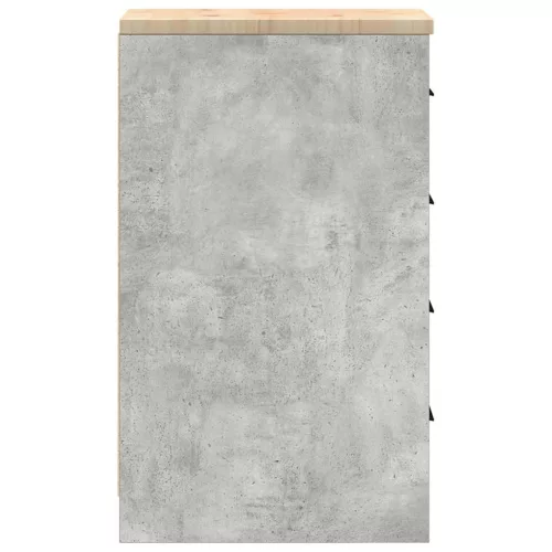 Garázs tárolószekrény Beton szürke 30x51x85 cm tömörfa fenyőfa