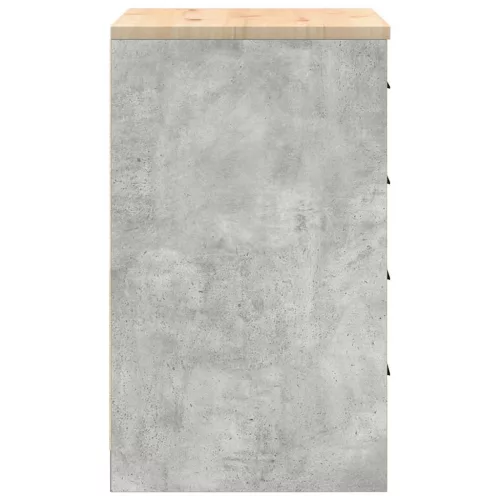 Garázs tárolószekrény Beton szürke 60x51x85 cm tömörfa fenyőfa