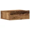 Antik fa szerelt fa lebegő éjjeliszekrény 40x32x15 cm