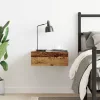 Antik fa szerelt fa lebegő éjjeliszekrény 40x32x15 cm