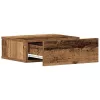 Antik fa szerelt fa lebegő éjjeliszekrény 40x32x15 cm