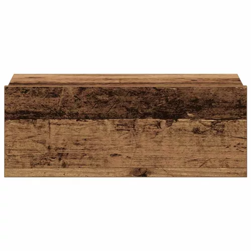 Antik fa szerelt fa lebegő éjjeliszekrény 40x32x15 cm