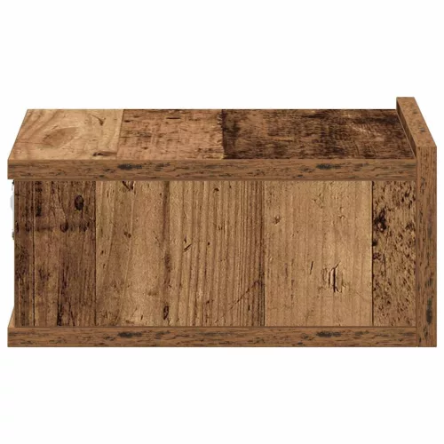 Antik fa szerelt fa lebegő éjjeliszekrény 40x32x15 cm