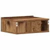Antik fa szerelt fa lebegő éjjeliszekrény 40x32x15 cm