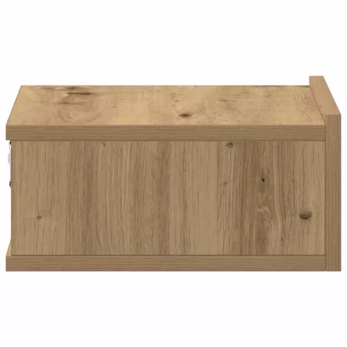 Kézműves tölgy szerelt fa fali éjjeliszekrény 40x32x15 cm