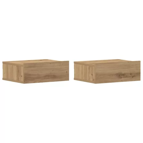 2 db szerelt fa lebegő éjjeliszekrények 40x32x15 cm