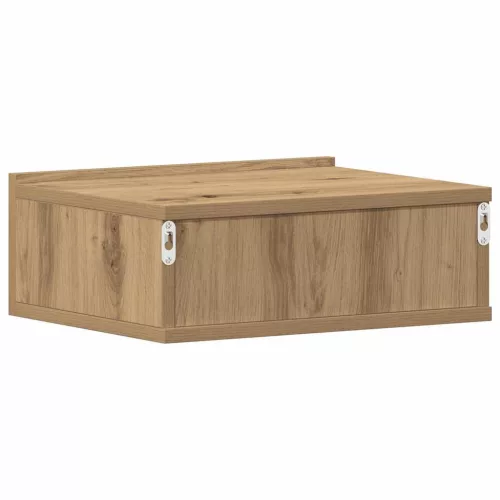 2 db szerelt fa lebegő éjjeliszekrények 40x32x15 cm