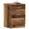 2 db antik fa szerelt fa éjjeliszekrények 38x35x55 cm