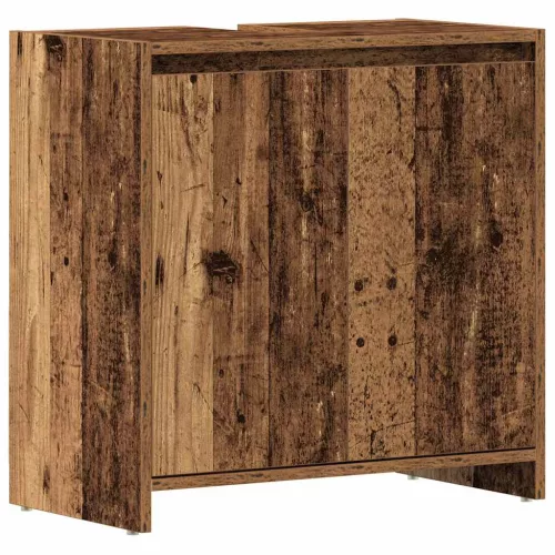 Antik fa színű szerelt fa fürdőszobai mosdószekrény 60x33x60 cm