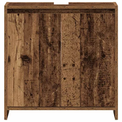 Antik fa színű szerelt fa fürdőszobai mosdószekrény 60x33x60 cm