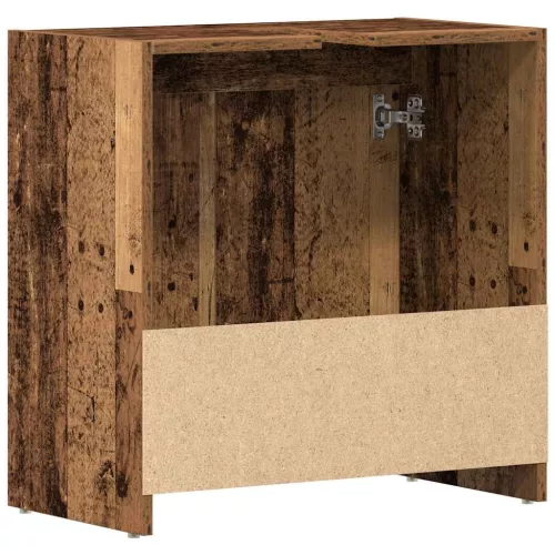 Antik fa színű szerelt fa fürdőszobai mosdószekrény 60x33x60 cm