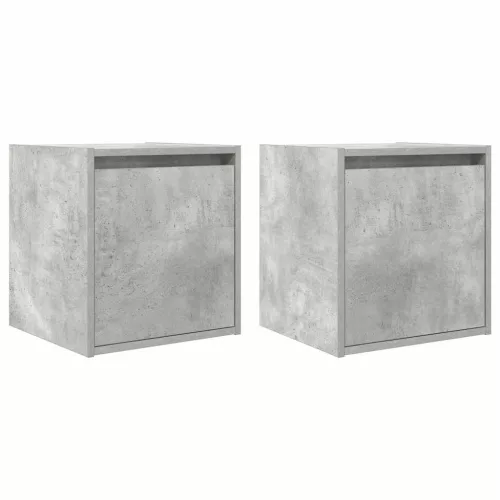 2 db betonszürke falra szerelhető éjjeliszekrény 38x34x40 cm