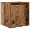 2 db antik fa színű falra szerelhető éjjeliszekrény 38x34x40 cm