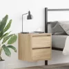 2 db sonoma tölgy falra szerelhető éjjeliszekrény 38x34x40 cm