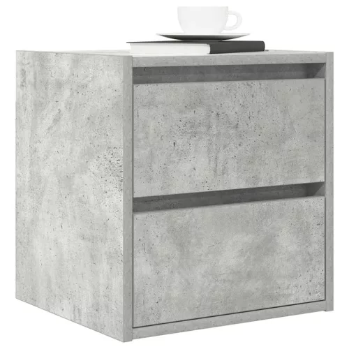 2 db betonszürke falra szerelhető éjjeliszekrény 38x34x40 cm