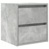 2 db betonszürke falra szerelhető éjjeliszekrény 38x34x40 cm