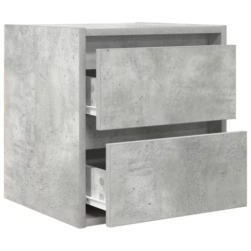 2 db betonszürke falra szerelhető éjjeliszekrény 38x34x40 cm