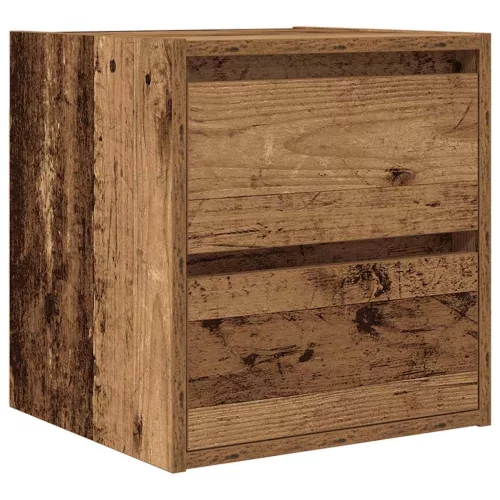2 db antik fa színű falra szerelhető éjjeliszekrény 38x34x40 cm