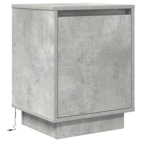 Betonszürke éjjeliszekrény LED-világítással 38x34x50 cm