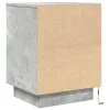 Betonszürke éjjeliszekrény LED-világítással 38x34x50 cm