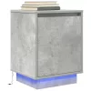 2 db betonszürke éjjeliszekrény LED-fényekkel 38x34x50 cm