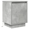 2 db betonszürke éjjeliszekrény LED-fényekkel 38x34x50 cm