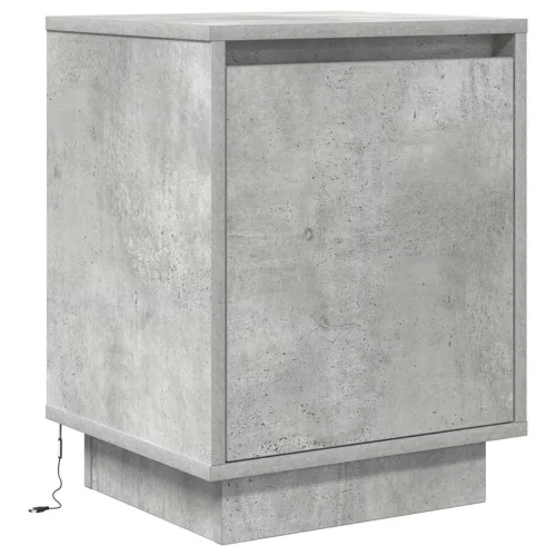 2 db betonszürke éjjeliszekrény LED-fényekkel 38x34x50 cm