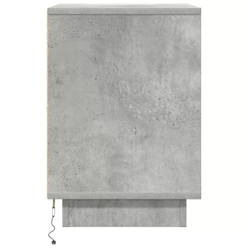 2 db betonszürke éjjeliszekrény LED-fényekkel 38x34x50 cm