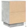 2 db betonszürke éjjeliszekrény LED-fényekkel 38x34x50 cm