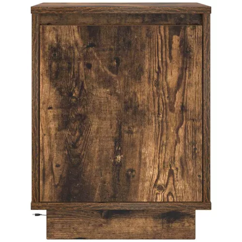 2 db füstölt tölgy éjjeliszekrények LED világítással 38x34x50cm