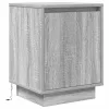 2 db szürke sonoma éjjeliszekrények LED világítással 38x34x50cm