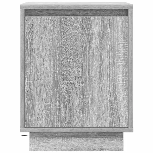 2 db szürke sonoma éjjeliszekrények LED világítással 38x34x50cm