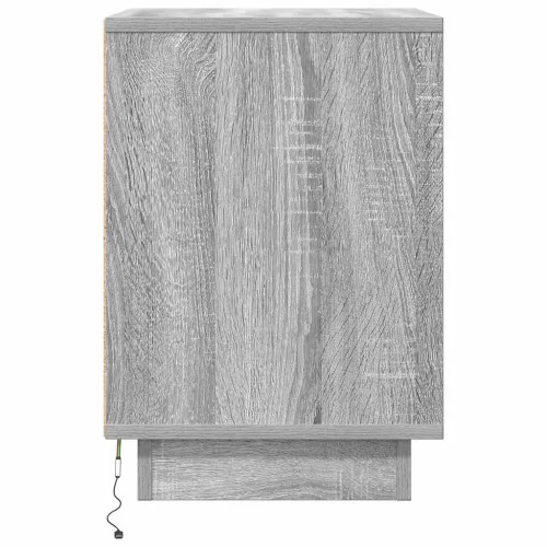 2 db szürke sonoma éjjeliszekrények LED világítással 38x34x50cm