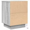 2 db szürke sonoma éjjeliszekrények LED világítással 38x34x50cm
