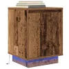 Éjjeliszekrény LED fényekkel Régi fa 38x34x50 cm