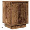 2 db antik fa éjjeliszekrények LED világítással 38x34x50 cm