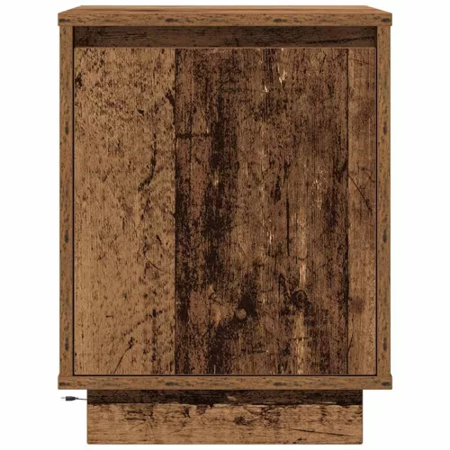 2 db antik fa éjjeliszekrények LED világítással 38x34x50 cm