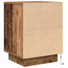 2 db antik fa éjjeliszekrények LED világítással 38x34x50 cm