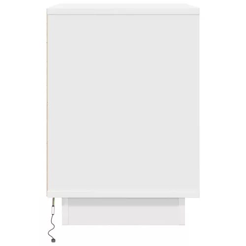 2 db fehér éjjeliszekrények LED világítással 38x34x50 cm